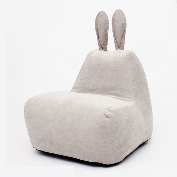 Кресло-мешок «Зайчик», размер 80x90 см велюр, цвет молочный - фото 1 - id-p188320378