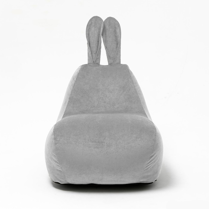 Кресло-мешок «Зайчик», размер 80x90 см велюр, цвет серый - фото 2 - id-p188320383
