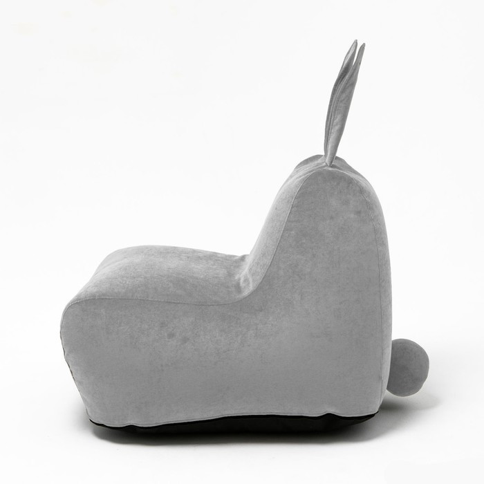 Кресло-мешок «Зайчик», размер 80x90 см велюр, цвет серый - фото 3 - id-p188320383