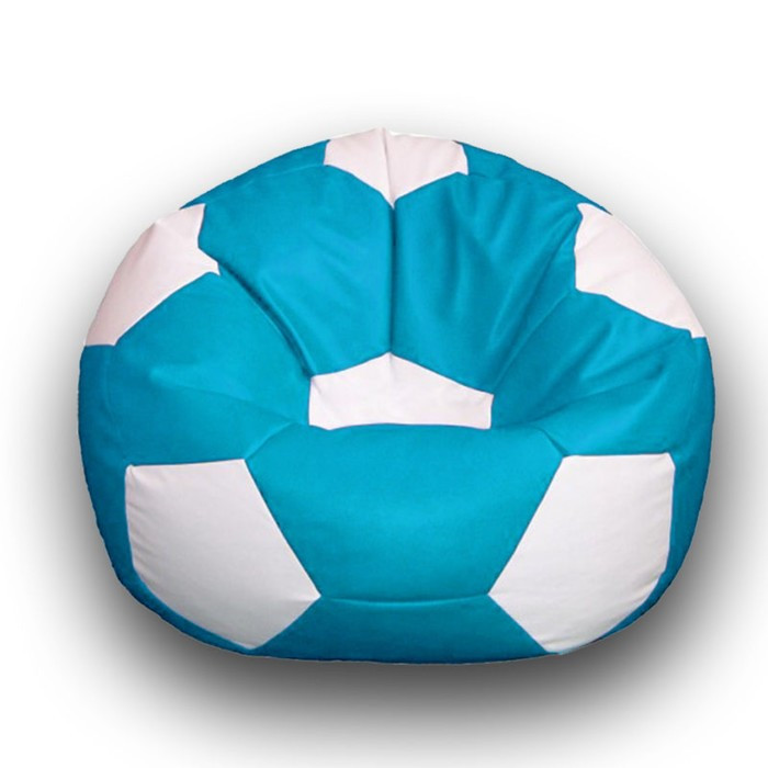 Кресло-мешок «Мяч», размер 70 см, см, искусственная кожа, цвет голубой, белый - фото 1 - id-p188319584