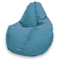 Кресло-мешок «Груша» Позитив Luma, размер XXL, диаметр 105 см, высота 130 см, велюр, цвет синий