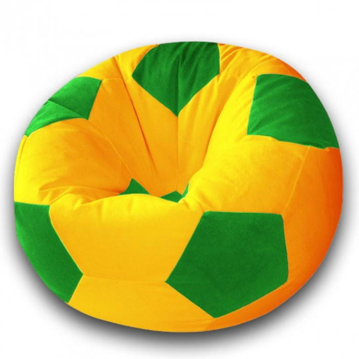 Кресло-мешок «Мяч», размер 70 см, см, велюр, цвет жёлтый, зеленый - фото 1 - id-p188319624