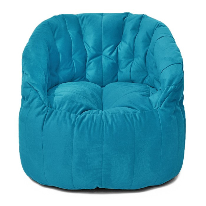 Кресло Челси, размер 85х85 см, ткань велюр, цвет голубой - фото 1 - id-p188320543