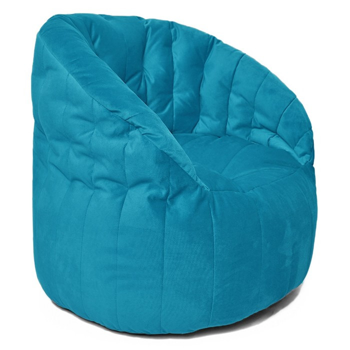 Кресло Челси, размер 85х85 см, ткань велюр, цвет голубой - фото 2 - id-p188320543
