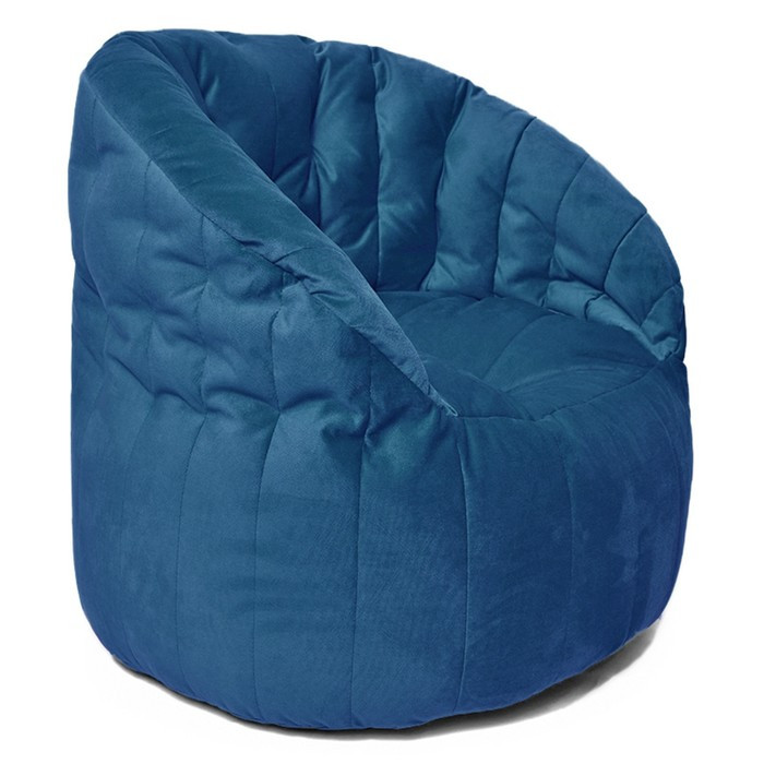 Кресло Челси, размер 85х85 см, ткань велюр, цвет синий - фото 2 - id-p188320554