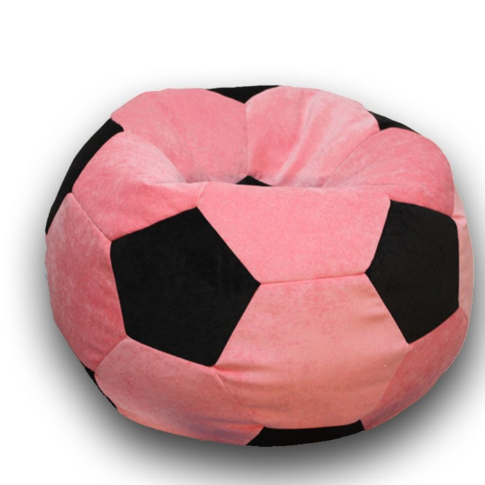 Кресло-мешок «Мяч», размер 70 см, см, велюр, цвет розовый, чёрный - фото 1 - id-p188319712