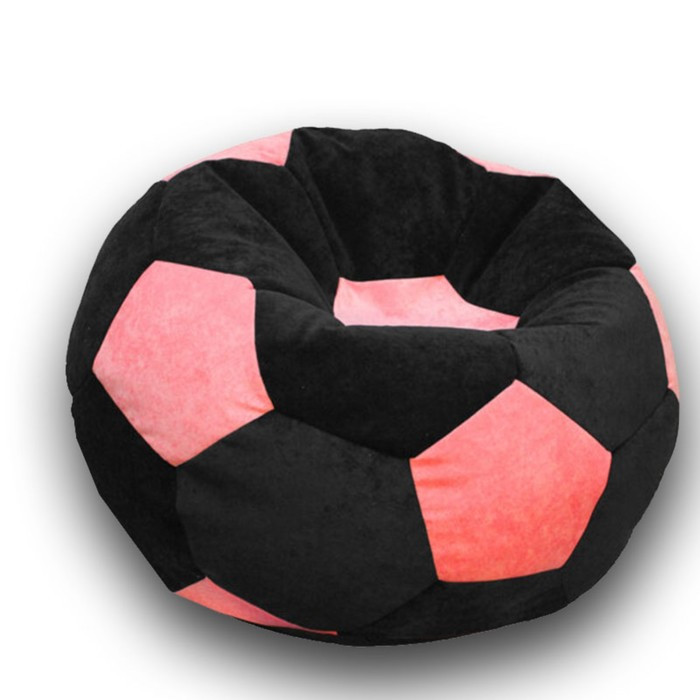 Кресло-мешок «Мяч», размер 70 см, см, велюр, цвет чёрный, розовый - фото 1 - id-p188319721