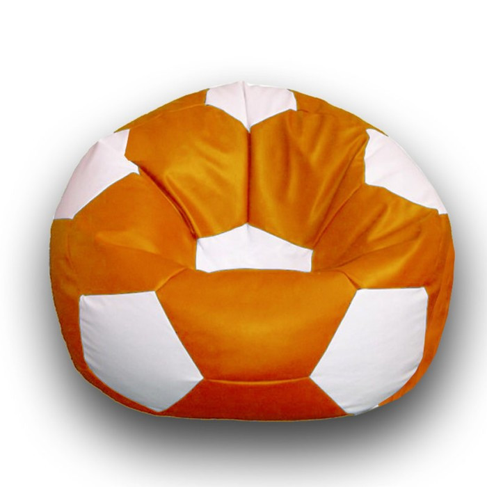 Кресло-мешок «Мяч», размер 80 см, см, искусственная кожа, цвет оранжевый, белый - фото 1 - id-p188320019
