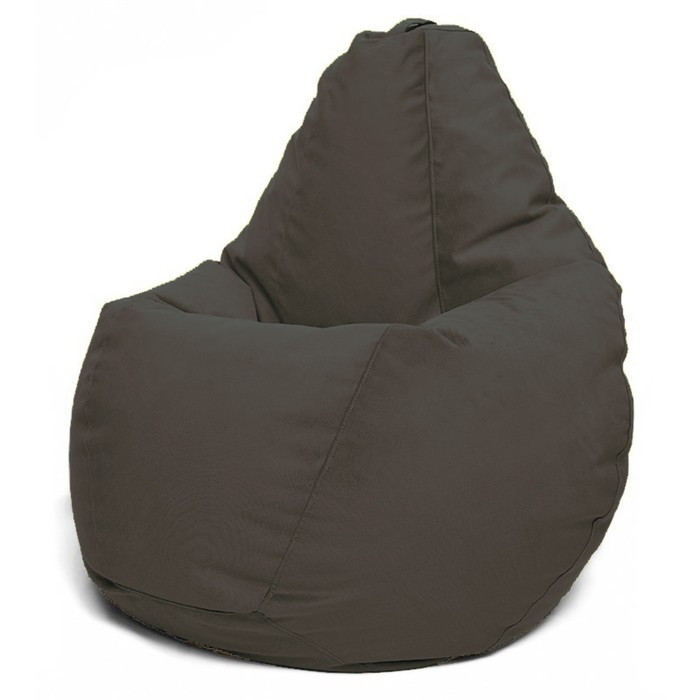 Кресло-мешок «Груша» Позитив Luma, размер XL, диаметр 95 см, высота 125 см, велюр, цвет коричневый - фото 1 - id-p188320049