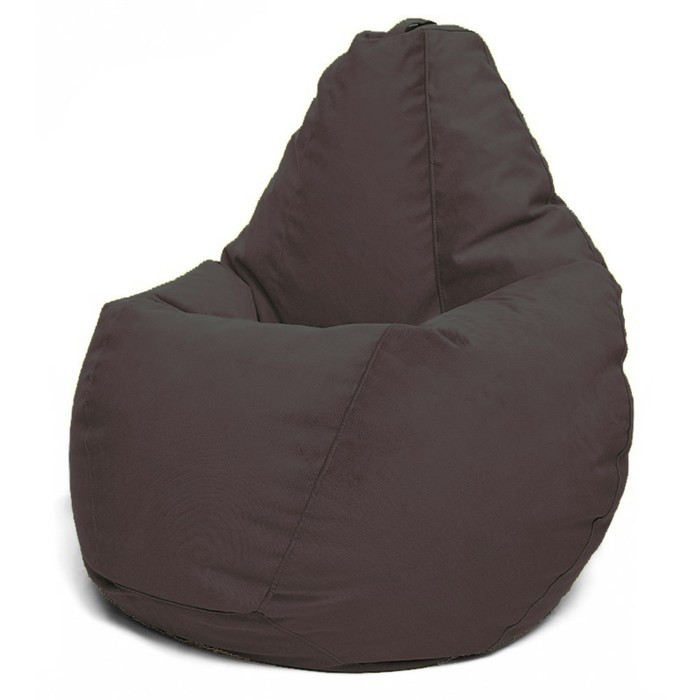 Кресло-мешок «Груша» Позитив Luma, размер XL, диаметр 95 см, высота 125 см, велюр, цвет коричневый - фото 1 - id-p188320050