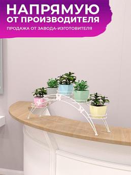 Декоративная подставка стойка арка для цветов растений горшков NS22 металлическая белая под вазоны