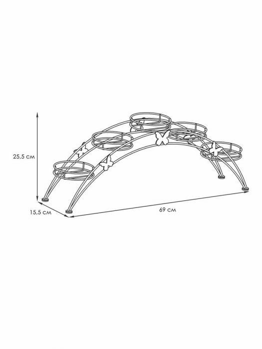 Декоративная подставка стойка арка для цветов растений горшков NS22 металлическая белая под вазоны - фото 4 - id-p188350222