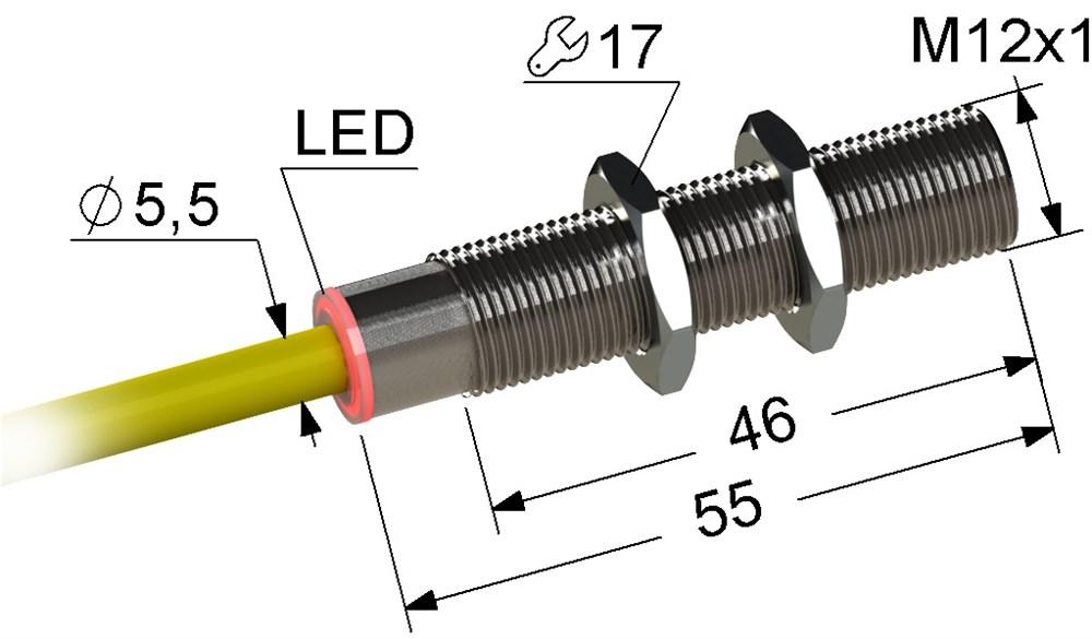 Датчик PS2-12M55-4B11-K (PS2-12M55-2B11-K, ВБ2.12М.55.2.1.1.К)