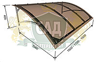 Козырек над входной группой (арка с ковкой и без) размер: 1.4 -1,6-1,8-2,0