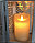 Кашпо ЛЮЧИЯ "Камелия" белое с восковой LED свечой имитирующей пламя, 13*h30 см., фото 4