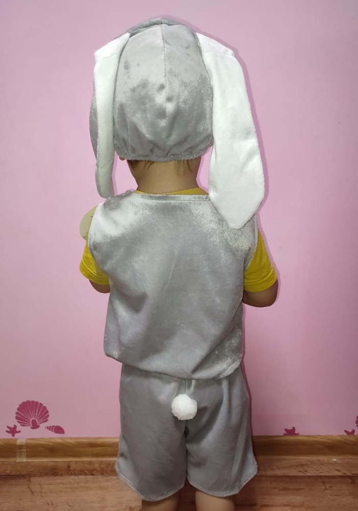 Детский карнавальный костюм Заяц серый "Прошка" Пуговка 4006 к-18 - фото 2 - id-p176183246