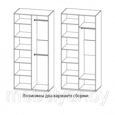 Шкаф для одежды МН-218-05-220 Мебель Неман Астория - фото 2 - id-p188367816