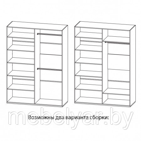 Шкаф для одежды МН-218-03-220 Мебель Неман Астория - фото 2 - id-p188367830