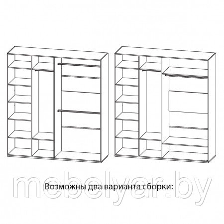 Шкаф для одежды МН-218-04-220 Мебель Неман Астория - фото 2 - id-p188367839