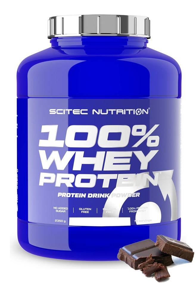 Протеин сывороточный (концентрат) Whey Protein Scitec Nutrition 2350г (шоколад) - фото 1 - id-p188372612