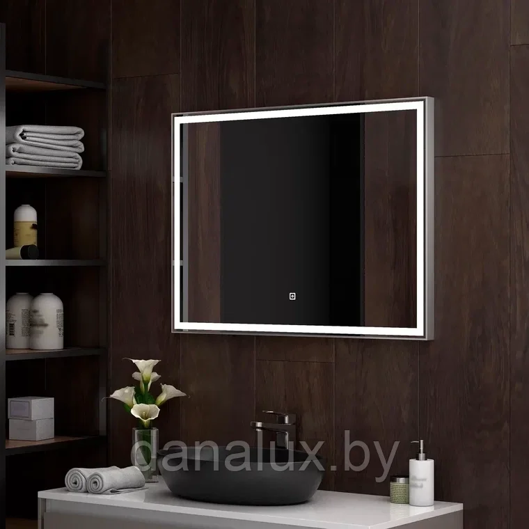 Зеркало с подсветкой Континент Aralia LED 80х60 алюминиевый корпус - фото 2 - id-p187410703