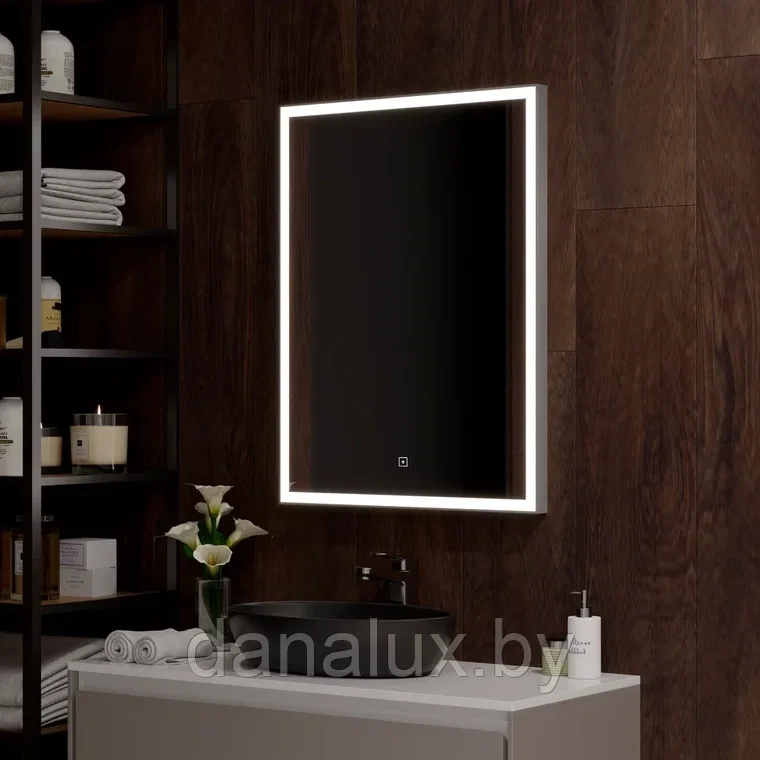 Зеркало с подсветкой Континент Life LED 50х70 алюминиевый корпус - фото 3 - id-p187410709