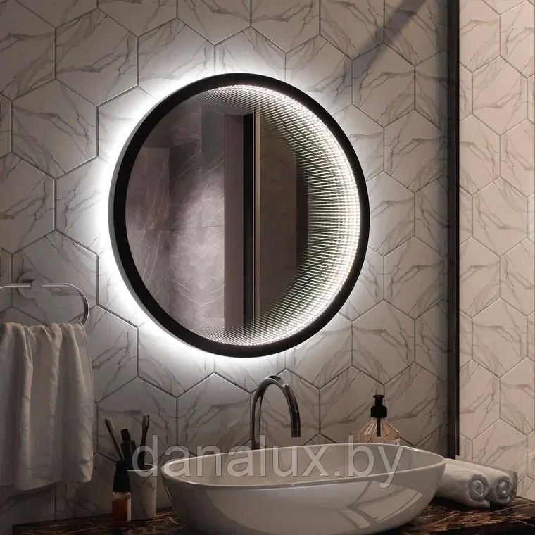 Зеркало с подсветкой Континент Infiniti LED D60 с датчиком движения - фото 2 - id-p187410758