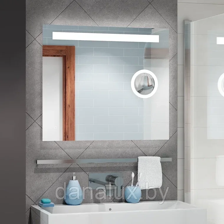 Зеркало с подсветкой Континент Eldorado LED 90x70 с увеличительным зеркалом - фото 2 - id-p187410824
