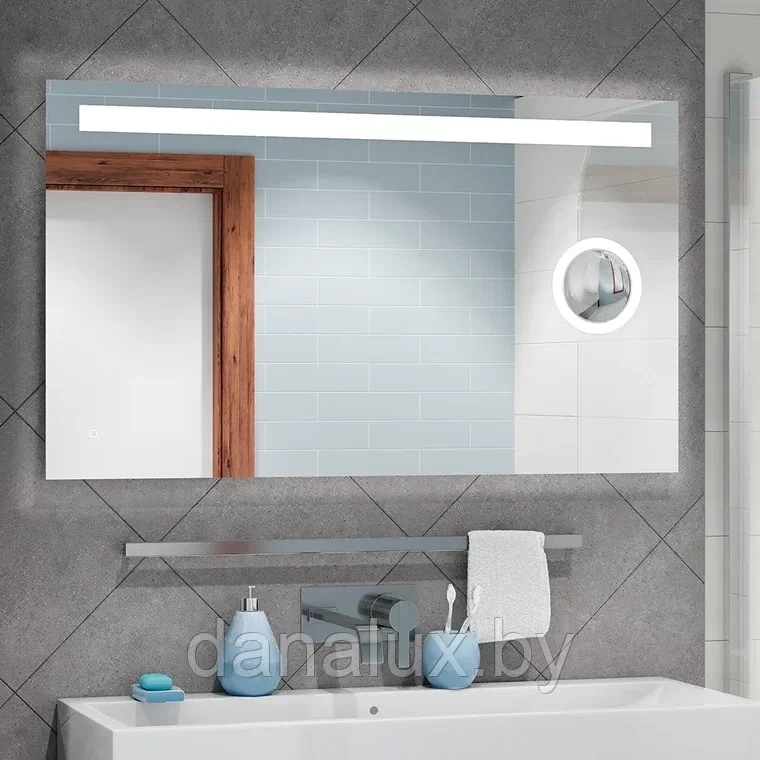 Зеркало с подсветкой Континент Eldorado LED 100x70 с увеличительным зеркалом - фото 1 - id-p187410825
