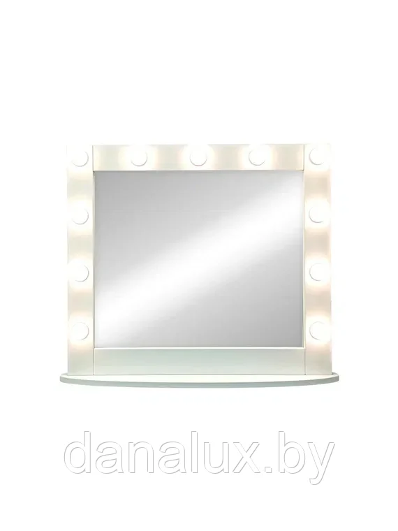Зеркало с подсветкой Континент Гримерное Настольное белое (11 ламп) 80х70 - фото 3 - id-p187410910