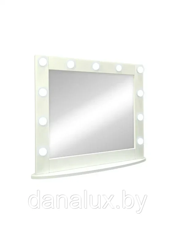 Зеркало с подсветкой Континент Гримерное Настольное белое (11 ламп) 80х70 - фото 4 - id-p187410910