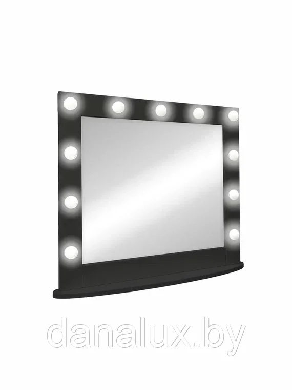 Зеркало с подсветкой Континент Гримерное Настольное черное (11 ламп) 80х70 - фото 4 - id-p187410911