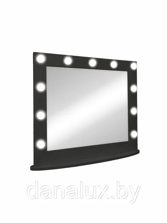 Зеркало с подсветкой Континент Гримерное Настольное черное (11 ламп) 80х70 - фото 5 - id-p187410911