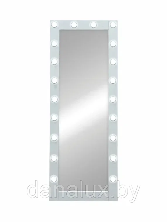 Зеркало напольное с подсветкой Континент Гримерное белое (20 ламп) 60х175 - фото 4 - id-p187410912