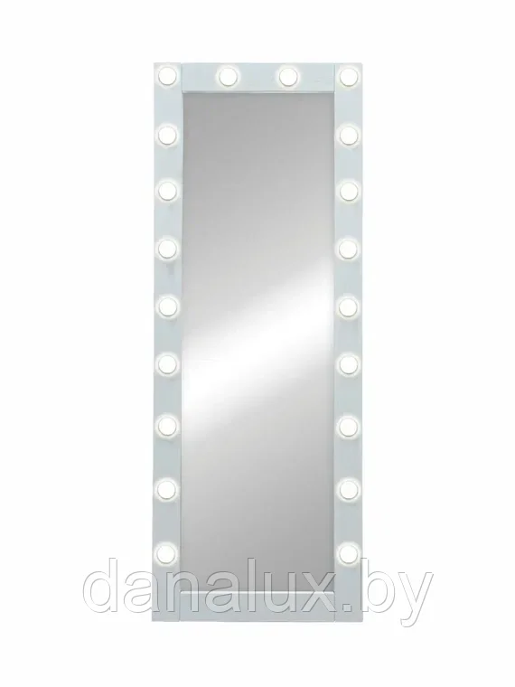 Зеркало напольное с подсветкой Континент Гримерное белое (20 ламп) 60х175 - фото 6 - id-p187410912