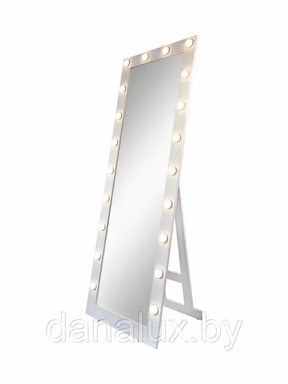 Зеркало напольное с подсветкой Континент Гримерное белое (20 ламп) 60х175 - фото 9 - id-p187410912
