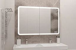 Зеркало-шкаф с подсветкой Континент Avenue LED 120х80