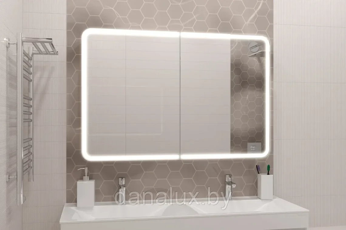 Зеркало-шкаф с подсветкой Континент Avenue LED 120х80 - фото 1 - id-p187410915