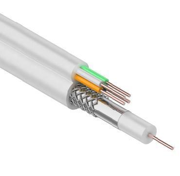 REXANT (01-4021) Кабель для видеонаблюдения ККСВ-В + 4х0.5мм., 100м., белый