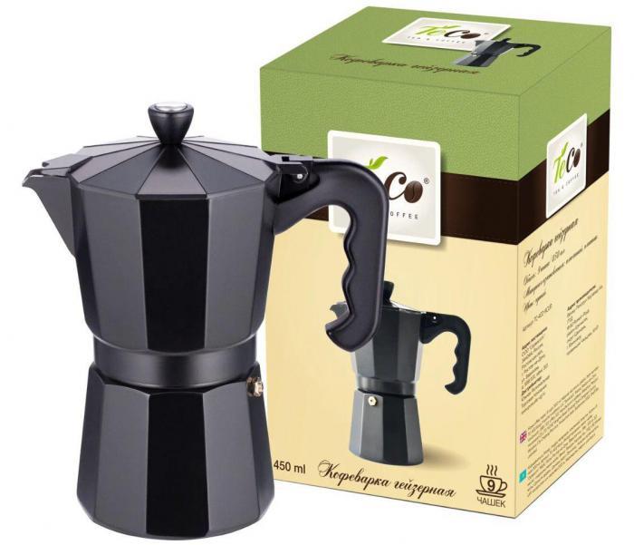 Гейзерная кофеварка на 9 чашек TECO TC-402-9 CUPS 450 мл черная алюминиевая - фото 4 - id-p188387814