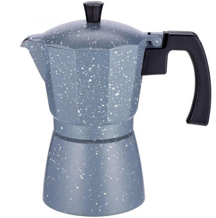 Гейзерная кофеварка на 6 чашек TECO TC-403-6 CUPS 300 мл мрамор алюминиевая - фото 1 - id-p188387815