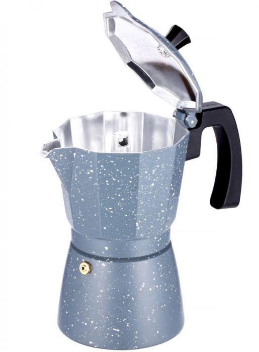 Гейзерная кофеварка на 6 чашек TECO TC-403-6 CUPS 300 мл мрамор алюминиевая - фото 3 - id-p188387815
