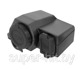 Гнездо прикуривателя SiPL 12V + 5V USB New, фото 2