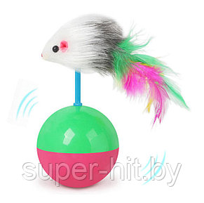 Игрушка для кошки-мышь с перьями SiPL, фото 2