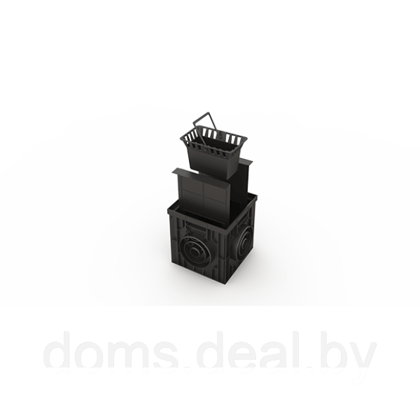 Дождеприемник пластиковый 300х300 в сборе (черный) без решетки Гидролика 229u - фото 1 - id-p188390097