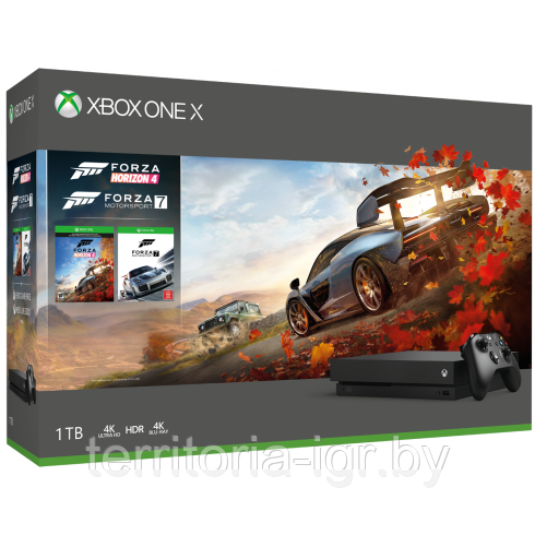 Игровая приставка Xbox One X 1TB + Forza Horizon 4 + Forza Motorsport 7 Microsoft - фото 1 - id-p188422751