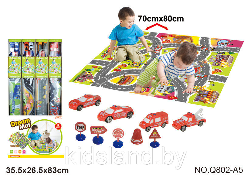 Детский игровой коврик c дорогой и машинками - фото 1 - id-p188422752