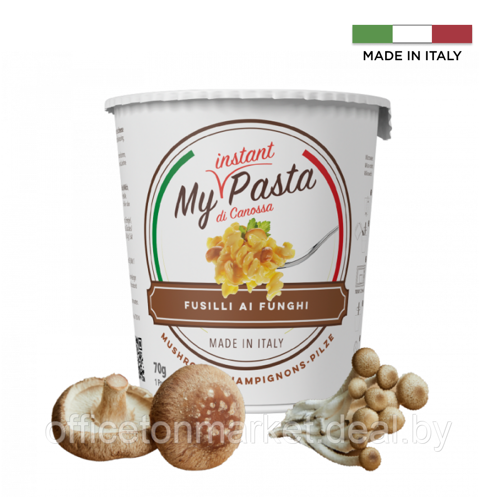 Паста фузилли "My instant pasta" со вкусом грибов, 70 г - фото 1 - id-p178534750
