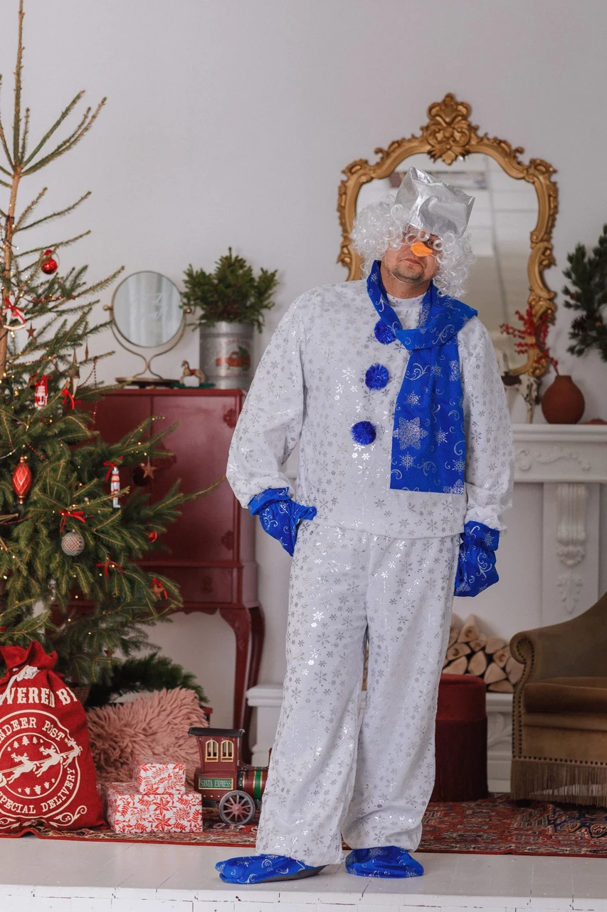 Карнавальный костюм для взрослых Снеговик Пуговка 5002 к-19 - фото 3 - id-p155822293