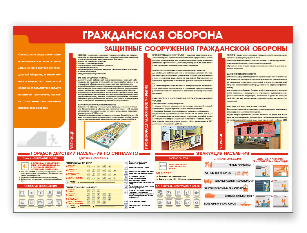 Информационный стенд "Гражданская оборона" - фото 1 - id-p188431854